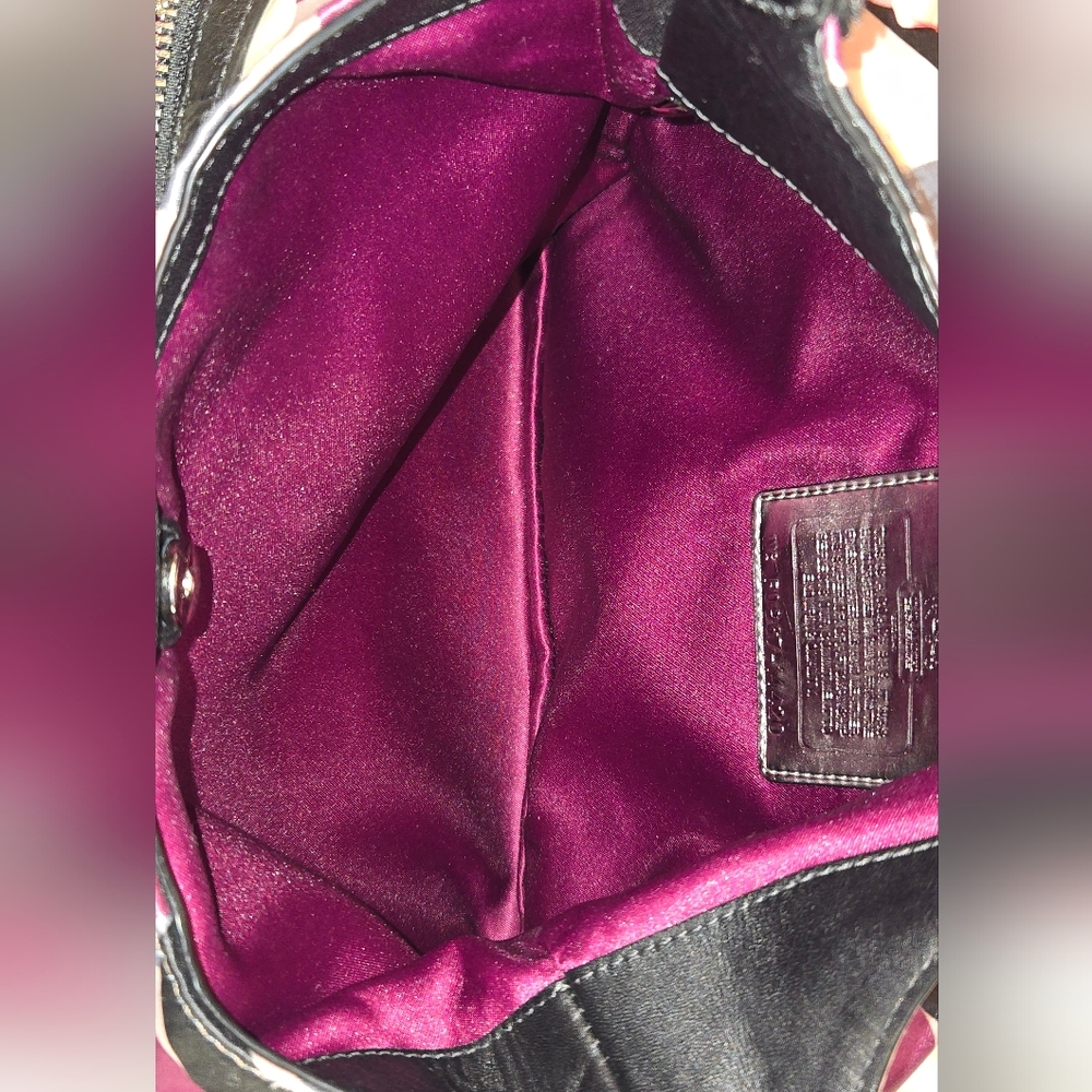 Coach Maggie Black and Purple  Shoulder Bag - Picture 12 of 14